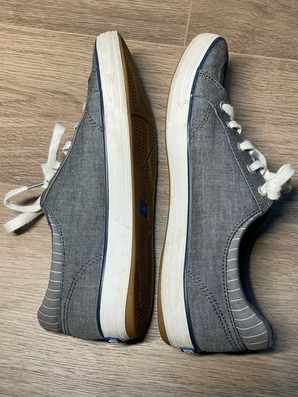 Keds Womens Size 9.5 Center III Chambray Lace Up Sneakers Light Blue Canvas Shoe - Picture 5 of 9